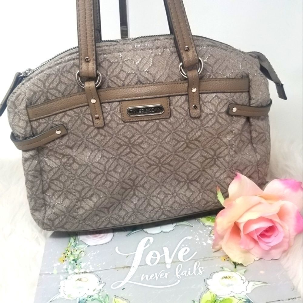 Tyler Bodan Fabric with Faux Leather Trim